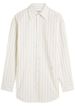 Saint Laurent Logo Stripe-embroidered Cotton Shirt - Multicoloured 1 - 40 (UK12 / M)