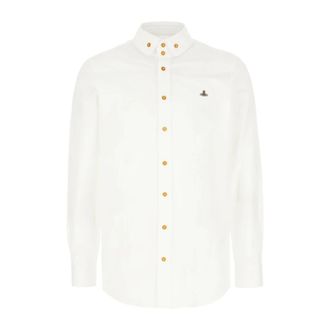 Vivienne Westwood Orb Logo Shirt - Heren - Casual Overhemden - Wit - L - Katoen - Overhemden