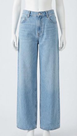 Z Supply Mia Loose Wide Leg Denim Pant In Blue