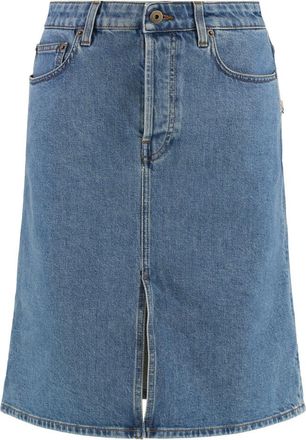 Burberry Light Blue Denim Midi Skirt