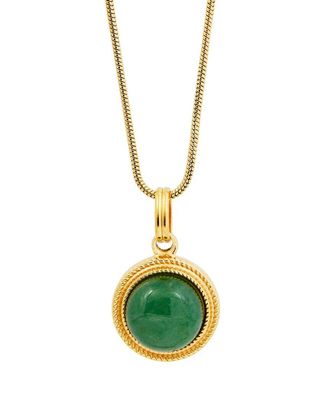Savvy Cie Jewels 18K Plated Adventurine Statement Necklace