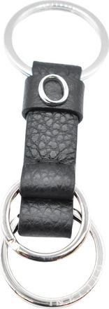 Orciani Leren Sleutelhanger met Chrome Ringen - Dames - Sleutelhangers & Tashangers - Zwart - ONE Size - Leer - Accessoires