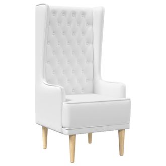 vidaXL Silla De Respaldo Alto Con Capiton&eacute; Con Botones Blanco Tela Vidaxl