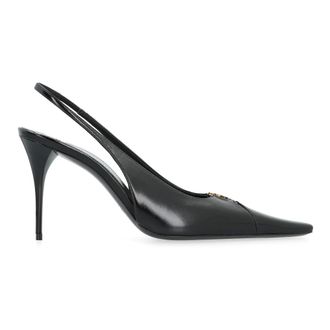 Saint Laurent Schoenen, Dames, Zwart, 40 EU, Leer, Babylone Breteuil leren slingback pumps
