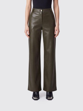 Patrizia Pepe Pantaloni wide leg a vita alta in pelle sintetica