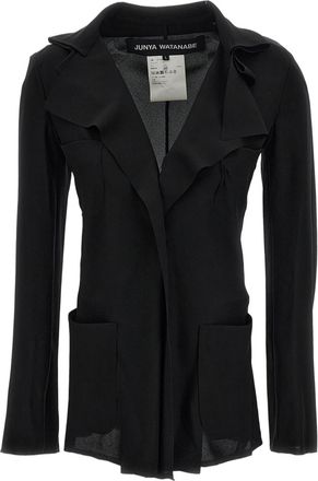 Junya Watanabe Black Fluid Fabric Deconstructed Blazer