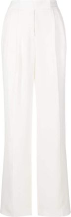 Tom Ford pleat-detail straight-leg trousers - women - Polyester/Viscose/Silk - 36 - White