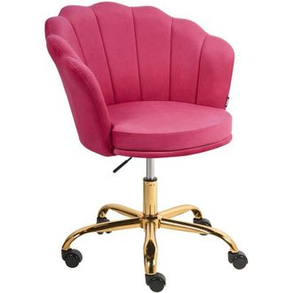 Beliani Office Swivel Chair Fuchsia Pink Velvet with Stairbase Adjustable Height MONTICELLO