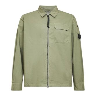 C.P. Company Light Jackets, male, Green, Size: 2XL CP Company Shirts