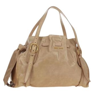 Miu Miu Pre-owned Shoulder Bags, female, Beige, Size: ONE SIZE Pre-owned Shoulder Bag