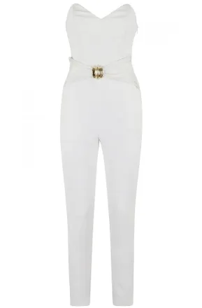 オールインワン・サロペット ELISABETTA FRANCHI Woman Jumpsuits White TU039 360 Elisabetta Franchi Jumpsuits − Sale: up to −76% | Stylight