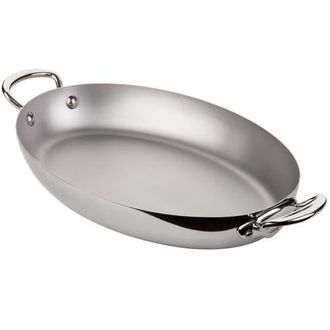 Bloomingdale's MCook 13.8 Inch Magnetic Oval Pan in Silver at Nordstrom