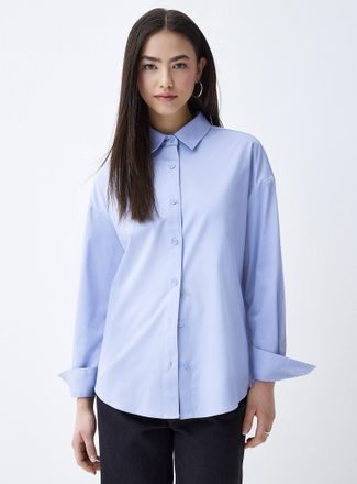 Twik Womens Loose plain poplin shirt