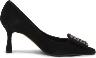 Roberto Festa Milano Zwarte Su&egrave;de Schoenen met Strass Detail - Dames - Pumps - Zwart - 35 EU - Su&egrave;de - Schoenen