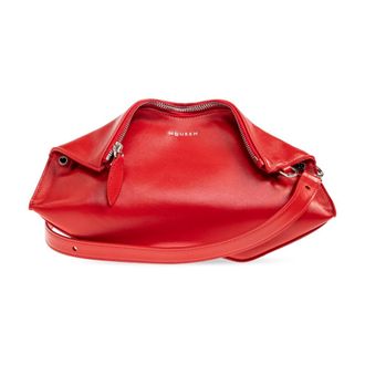 Alexander McQueen Tassen, Dames, Rood, ONE Size, Leer, Manta Clutch