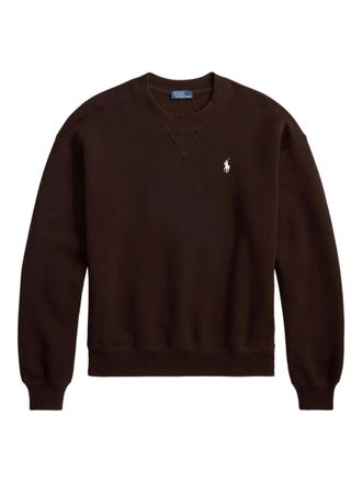 Polo Ralph Lauren crew-neck sweatshirt - women - Cotton/Polyester - S - Brown
