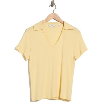 Vince Short Sleeve Pima Cotton Polo in Butter at Nordstrom Rack, Size X-Small