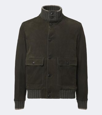 Fedeli Cashmere-trimmed suede jacket