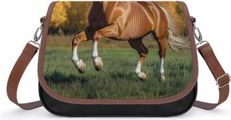 Generic Running Brown Horse Womens Crossbody Bag Fashion Shoulder Handbags Message Tote Bag with Adjustable Strap