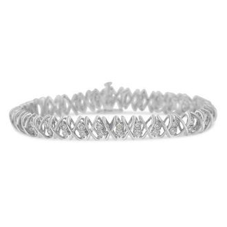 House of Brilliance Silver rose-cut Diamond X-Link Bracelet in White at Nordstrom