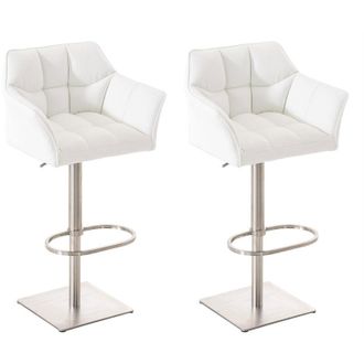 Clp Clp - Set De 2 Taburetes De Bar Damaso Blanco Acero Inoxidable