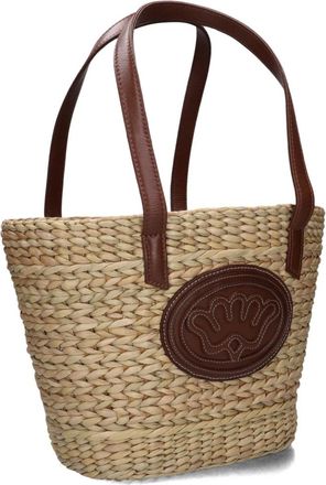 Fred De La Bretoniere Tassen, Dames, Beige, ONE Size, Linnen, Zomer tas Zeegras Shopper Pippa