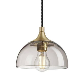 Industville Chelsea Glass Dome Pendant - 8 Inch in Metallic Gold | Size: 8 inches