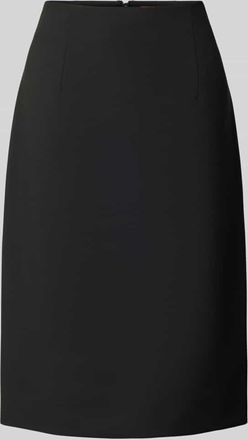 HUGO BOSS Knielanger Rock mit Reißverschluss auf der Rückseite in Black, Größe 34