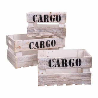 Wanderlust Deco Wanderlust Deco - Set 3 Cajas De Madera Blancas