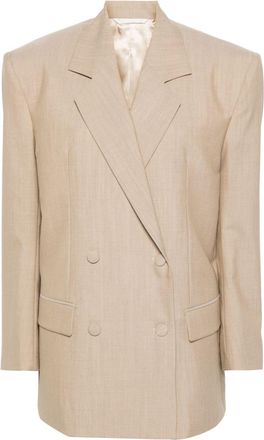 Givenchy double-breasted wool blazer - women - Wool/Cupro - 34 - Neutrals