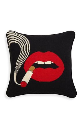 Jonathan Adler Lips Needlepoint Throw Pillow in Lips Smolder at Nordstrom, Size 1Ft 8In X 1Ft 8In