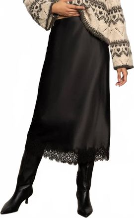 Sanctuary Slip Skirt With Lace In Black