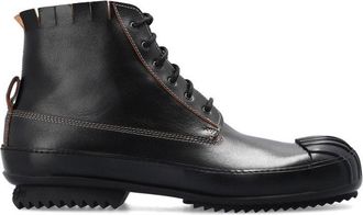 Maison Margiela Black Calfskin Lace-Up Mens Boots