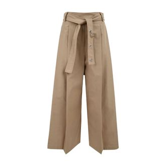 Beatrice .B Wide Trousers, female, Beige, Size: M Womens Beige Trousers