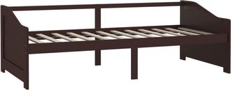 vidaXL Sofá cama de 3 plazas sin colchón marrón oscuro 90x200 cm Vidaxl