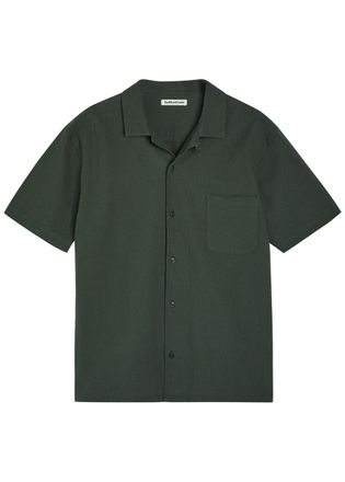 Ymc You Must Create Ymc Malick Textured Stretch-cotton Shirt - Dark Green - XL