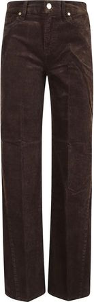 7 For All Mankind Lotta Corduroy Broek - Dames - Wijde Broeken - Bruin - W27 - Katoen - Broeken