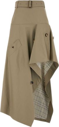 Burberry Beige Solid Midi Skirt
