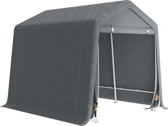 OEM Carpa De Jard&iacute;n Para Bicicletas Con Marco De Metal 2 Puertas Con Cremallera Impermeable Anti-uv 2,4x2x2 M Gris Oscuro