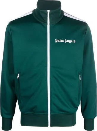 Palm Angels SS23 Classic Track Jacket Green White PMBD001C99FAB0045501