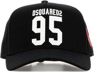 Dsquared2 Black Cotton Baseball Cap