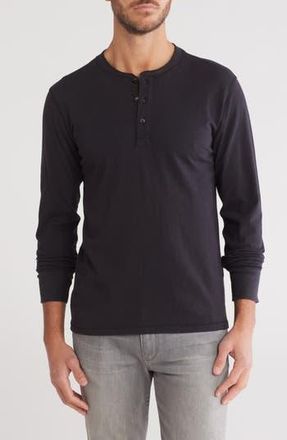 Rag & Bone Classic Long Sleeve Slubbed Henley in Black at Nordstrom Rack, Size X-Large