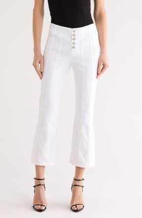 Cinq &agrave; Sept Meryl High Waist Wide Leg Jeans in White at Nordstrom Rack, Size 12