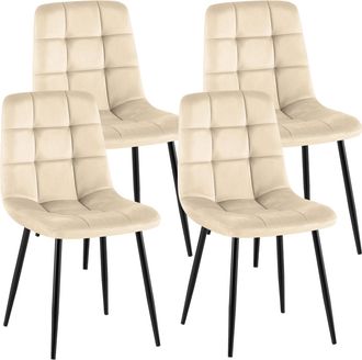 Clp Clp - Lote De 4 Sillas De Comedor Antibes Blanco Crema
