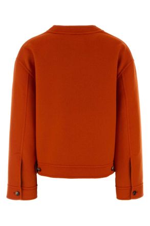 Loewe Womens Orange Wool Blend Cardigan Khakiorange Exterior: Cashmere Maglieria