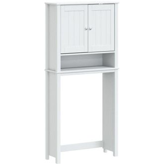 vidaXL Mueble Para Lavadora Berg Madera Maciza Blanco 76x27x164,5 Cm Vidaxl