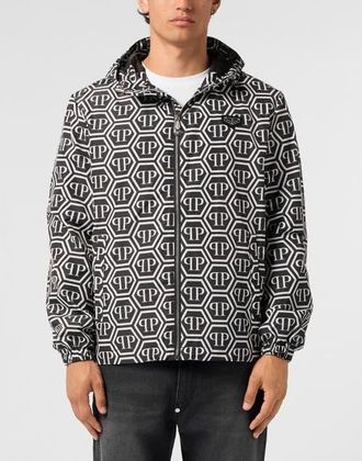 Philipp Plein Nylon Jacket Monogram Men in Black at Nordstrom, Size Xxx-Large
