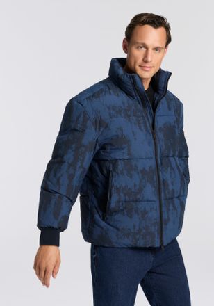 Boss Orange by Hugo Boss Steppjacke BOSS ORANGE Oshin, Herren, Gr. 46, blau (dunkelblau404), Web, Obermaterial: 85% Polyamid, 15% Polyester, unifarben, Rippb&uuml;ndchen, Jacken St