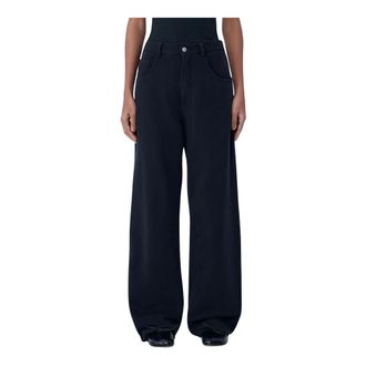 Maison Margiela Wide Trousers, female, Black, Size: XS Wide-Leg Pants