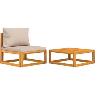 vidaXL Sof&aacute;s De Jard&iacute;n 2 Pzas Con Cojines Madera Maciza Acacia Vidaxl